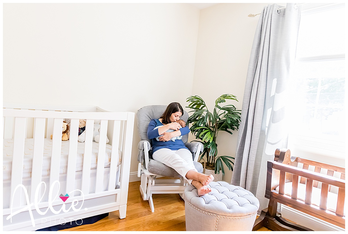 boston lifestyle newborn photographer nursery