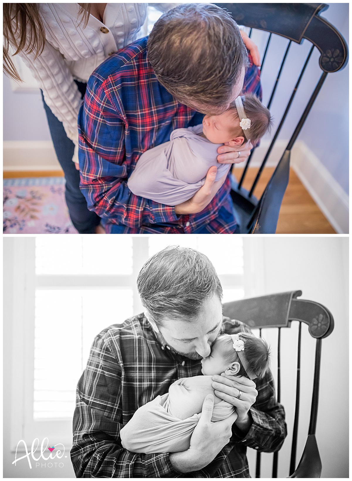 baby girl and daddy newborn photos