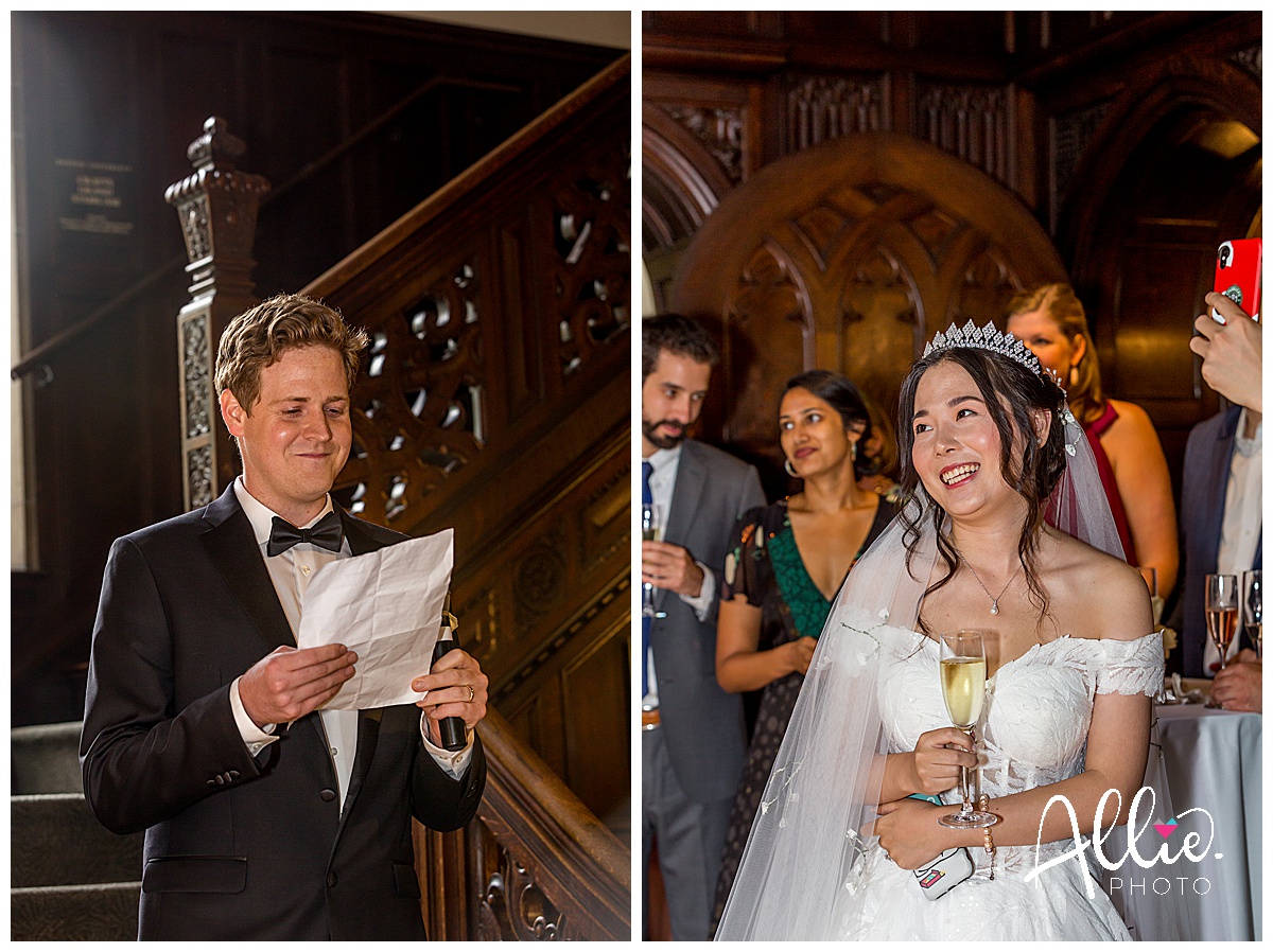 Boston University Castle wedding reception toasts