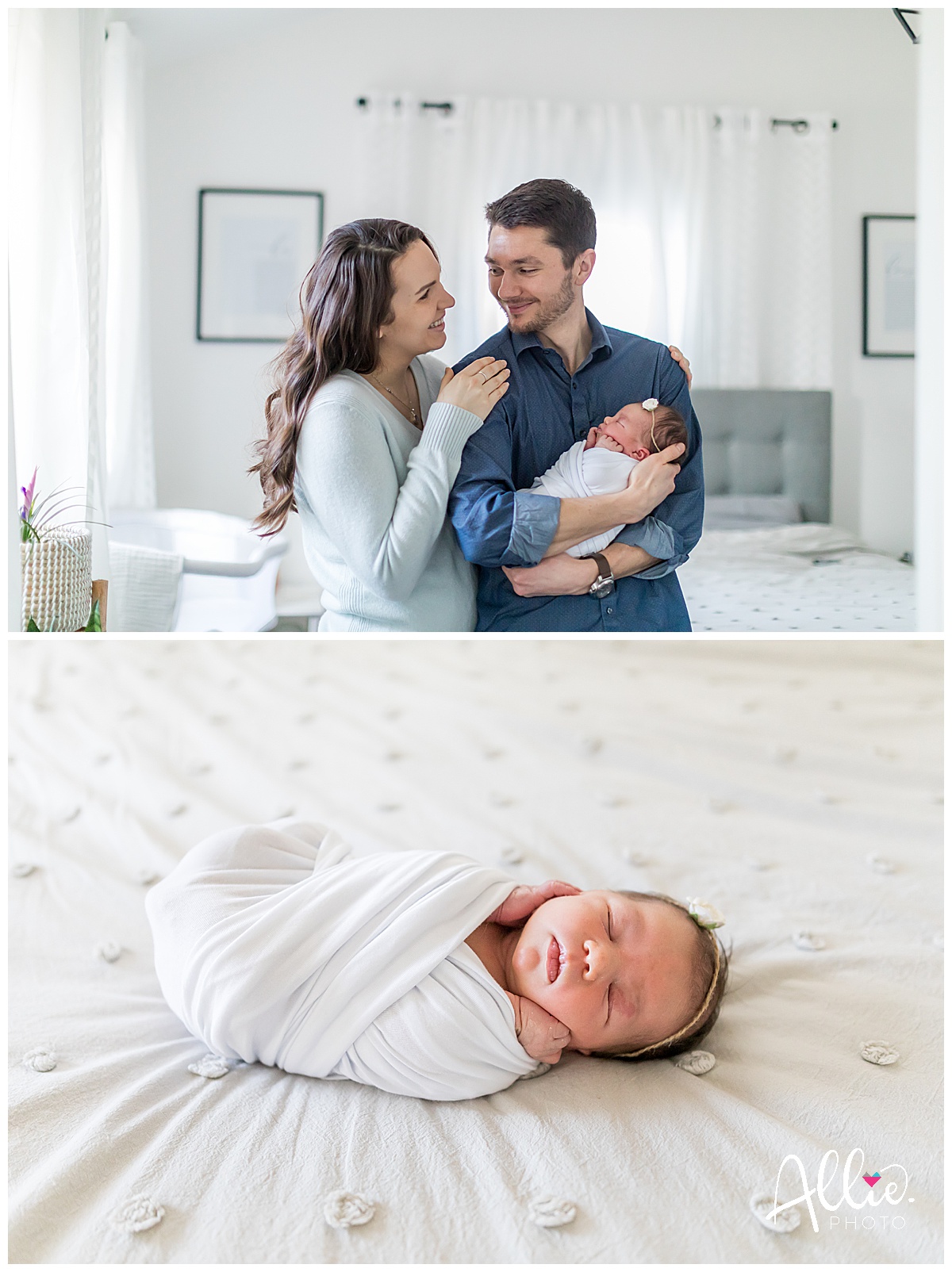 boston at-home newborn photos parents and baby