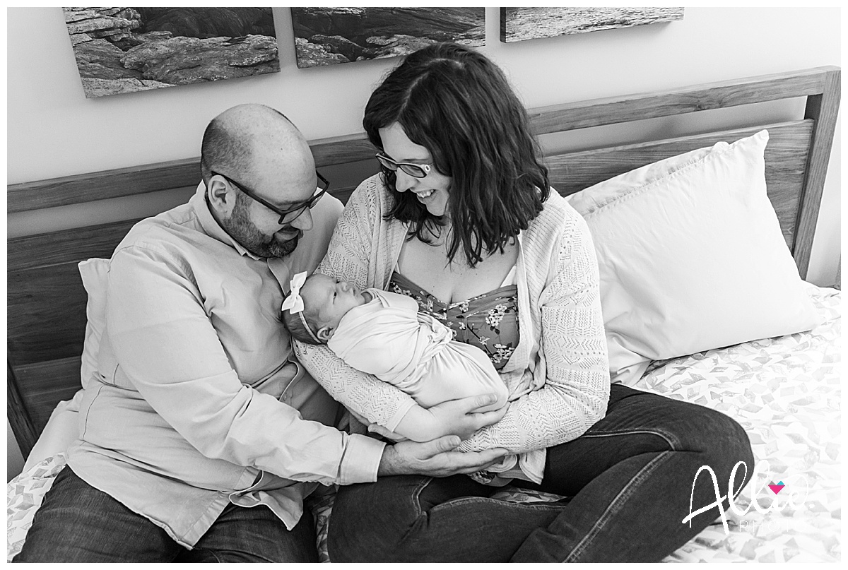 lifestyle newborn photos boston family photographer baby girl