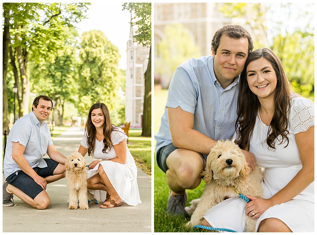 boston engagement photos with puppy
