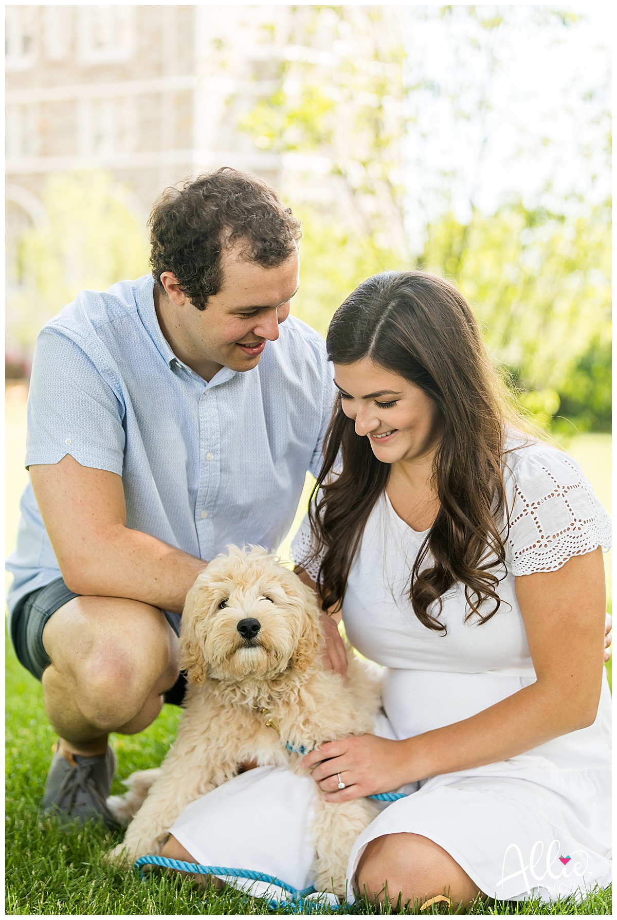 boston engagement photos with puppy