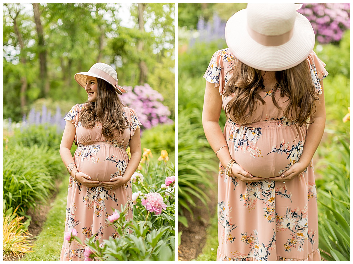 summer garden maternity photos