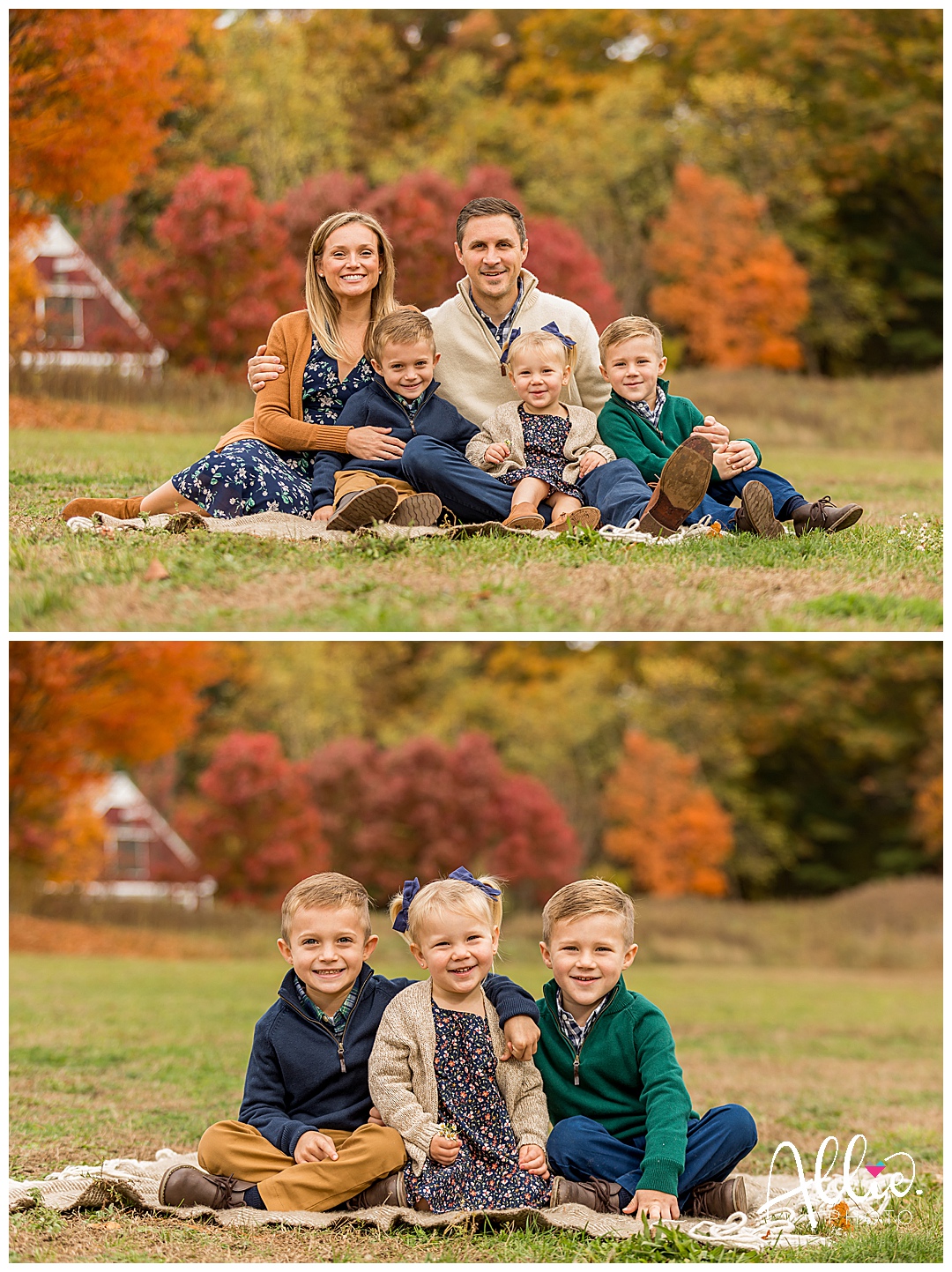 family photos at great brook state park fall