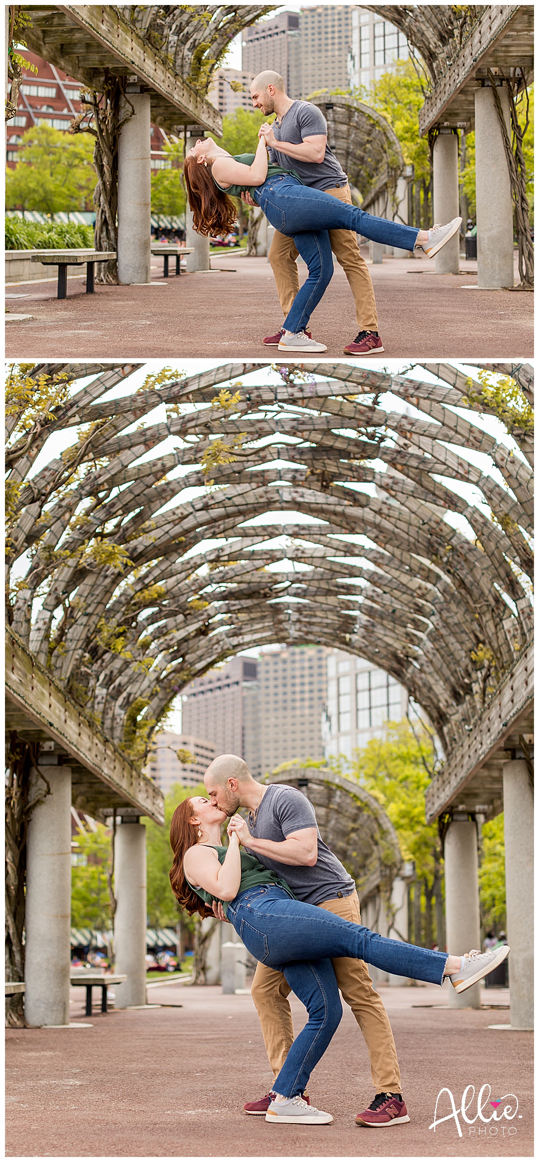 boston couple at Christopher Columbus park