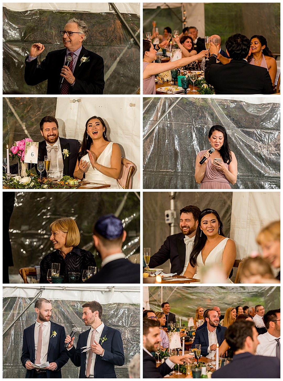 toasts and parent dance at tent wedding grafton inn