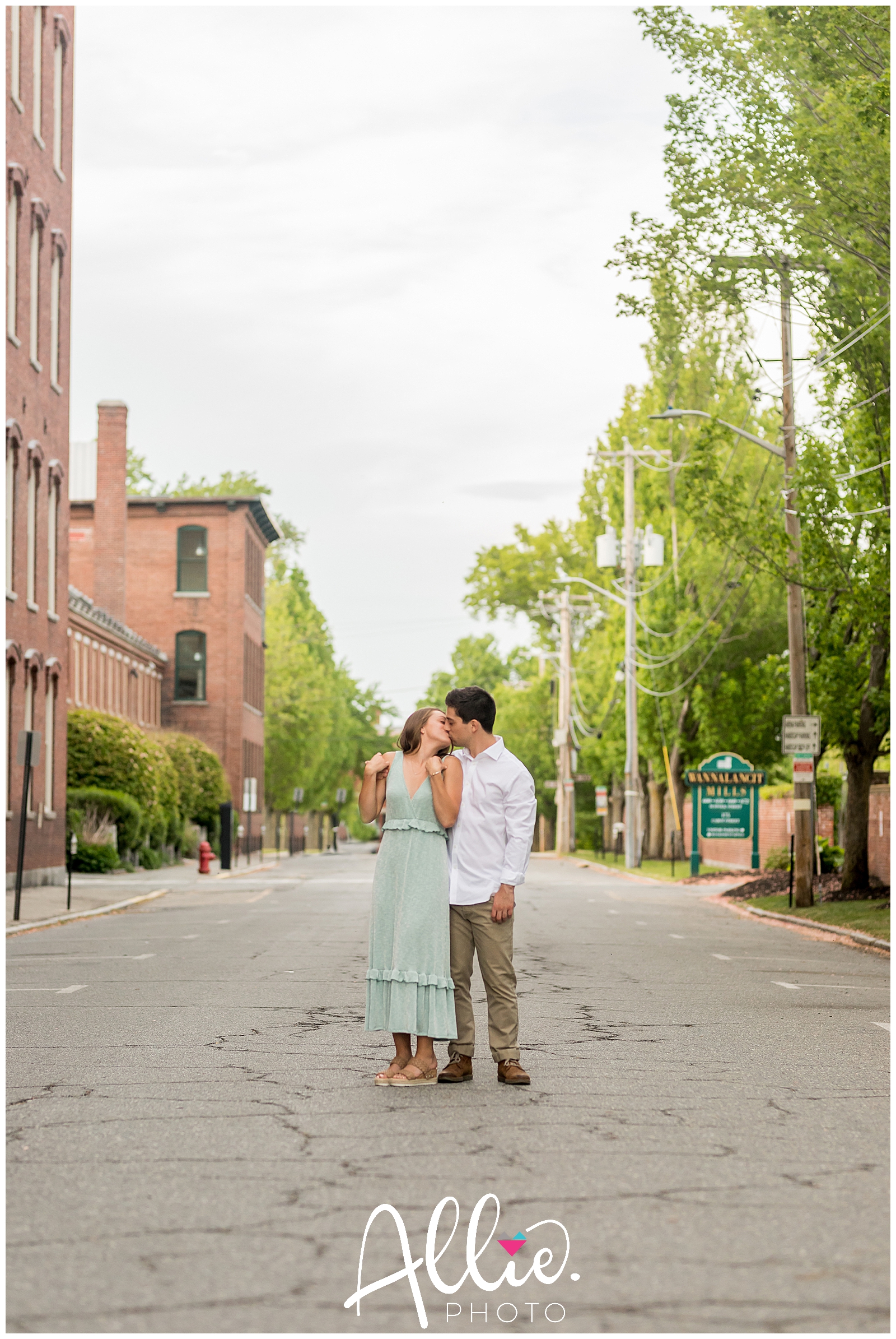 downtown lowell ma engagement photo shoot