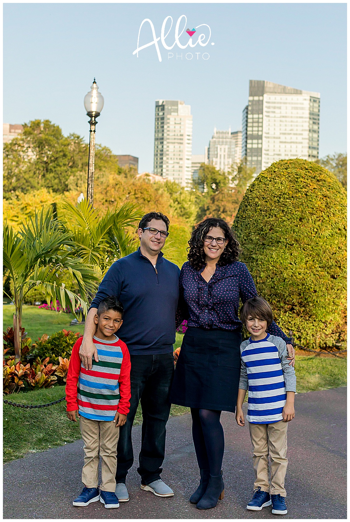 boston family at public garden