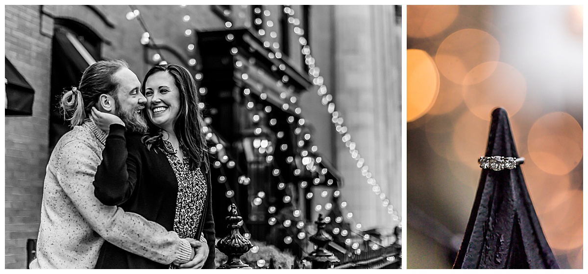 winter engagement session Downtown Lowell ma