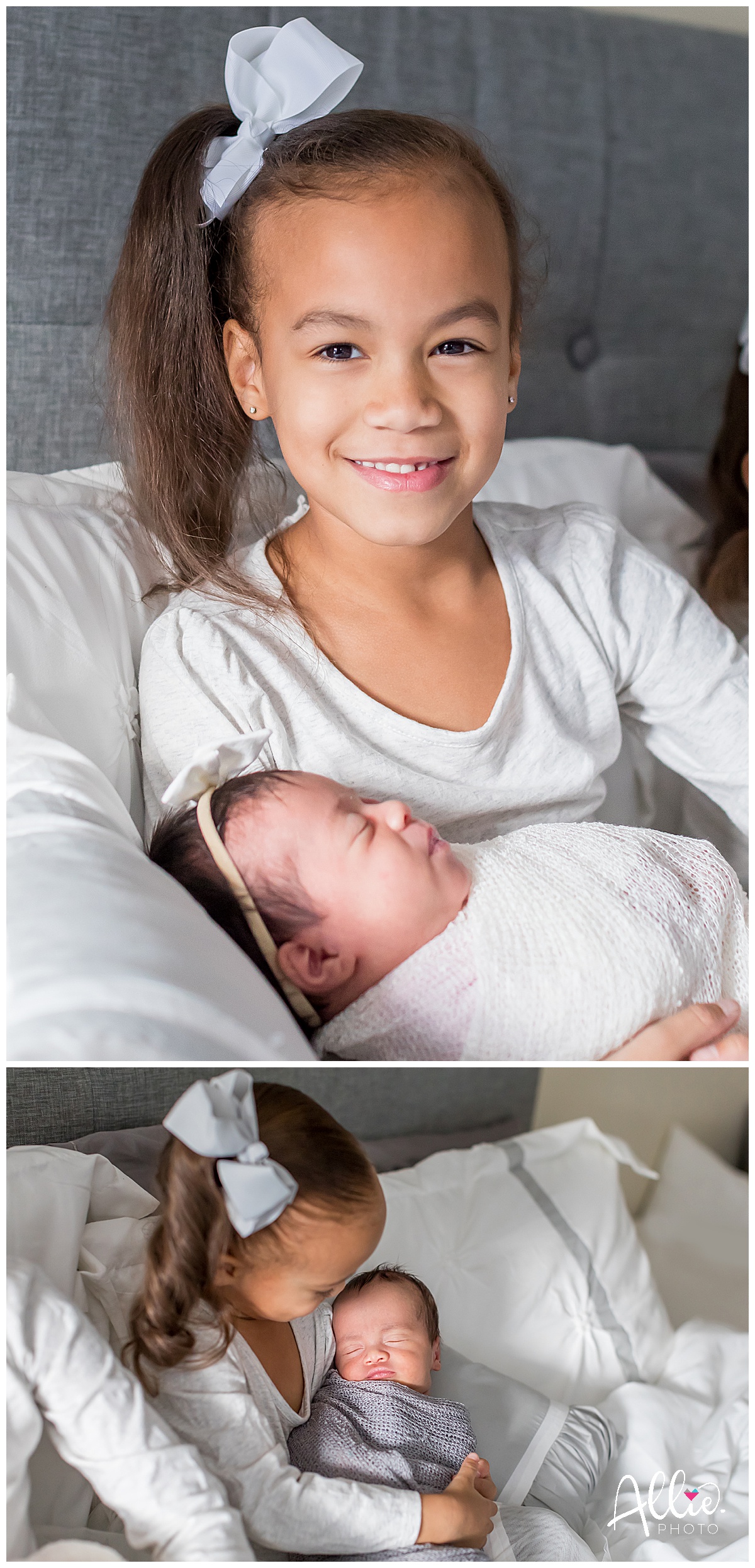 at home newborn lifestyle photography with siblings