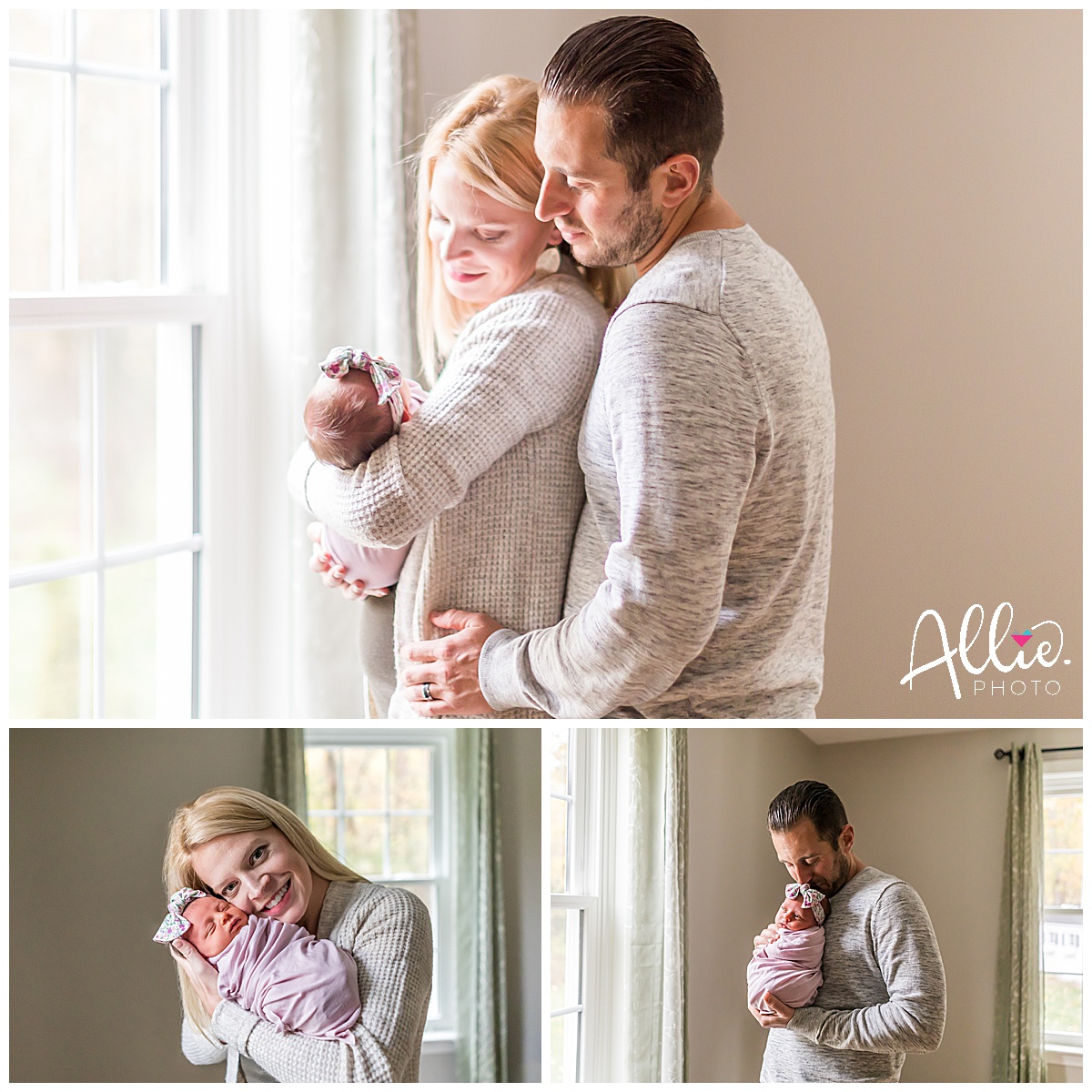at-home newborn photos with baby 