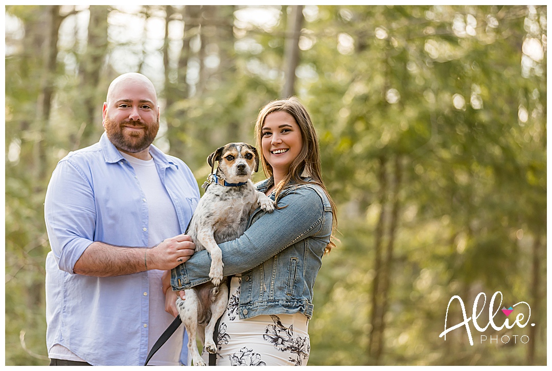 New Hampshire wedding photographer engagement session with dog