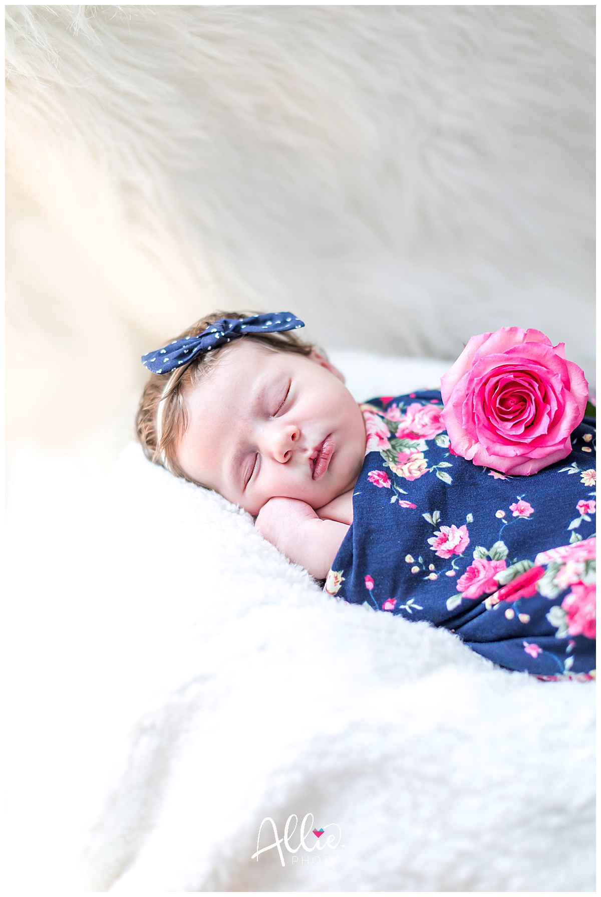 baby girl with rose wrap