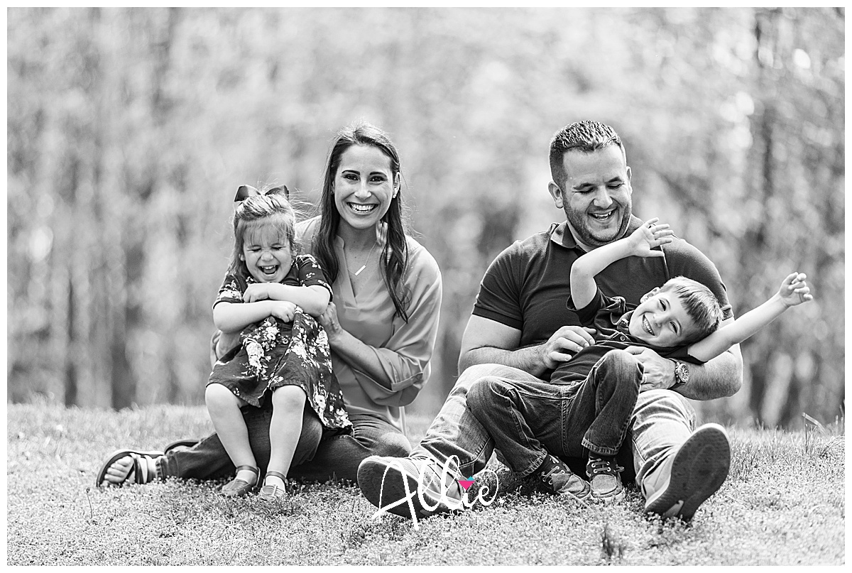 social distance session black and white family image
