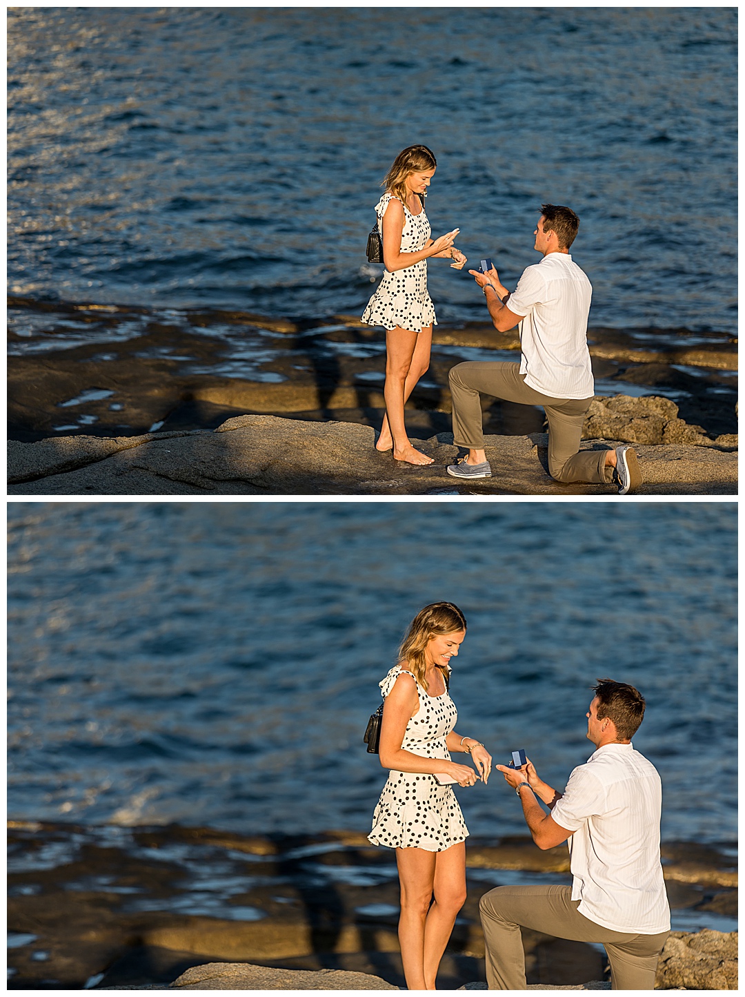 proposal at nubble lighthouse Maine