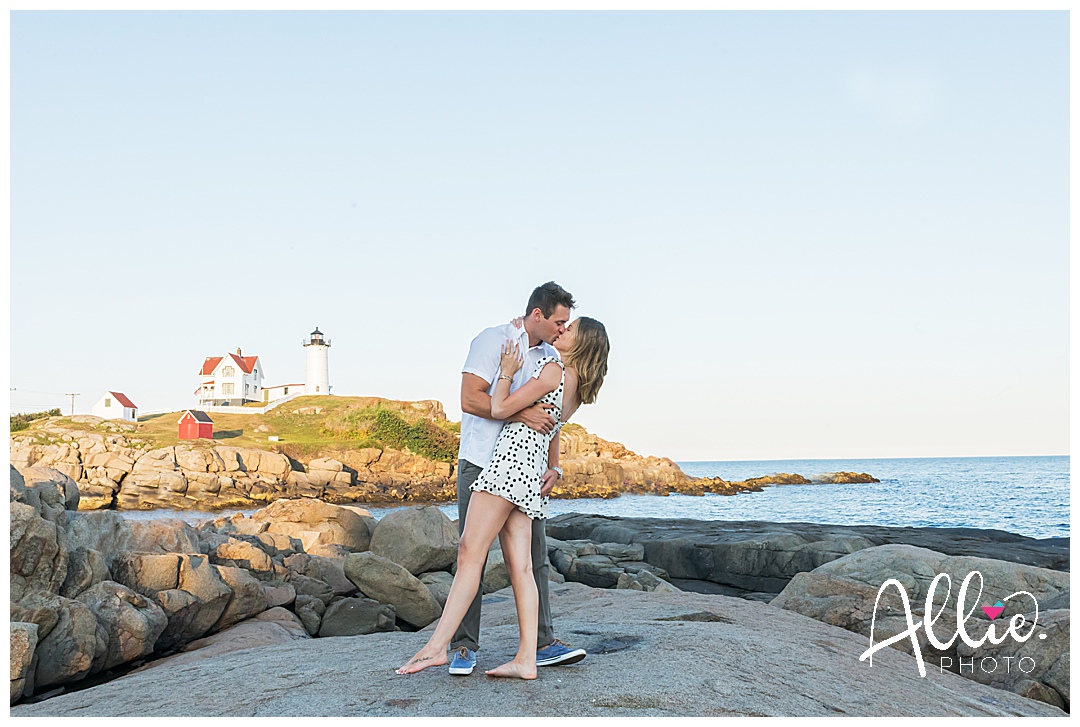 nubble lighthouse York Maine wedding photographer proposal