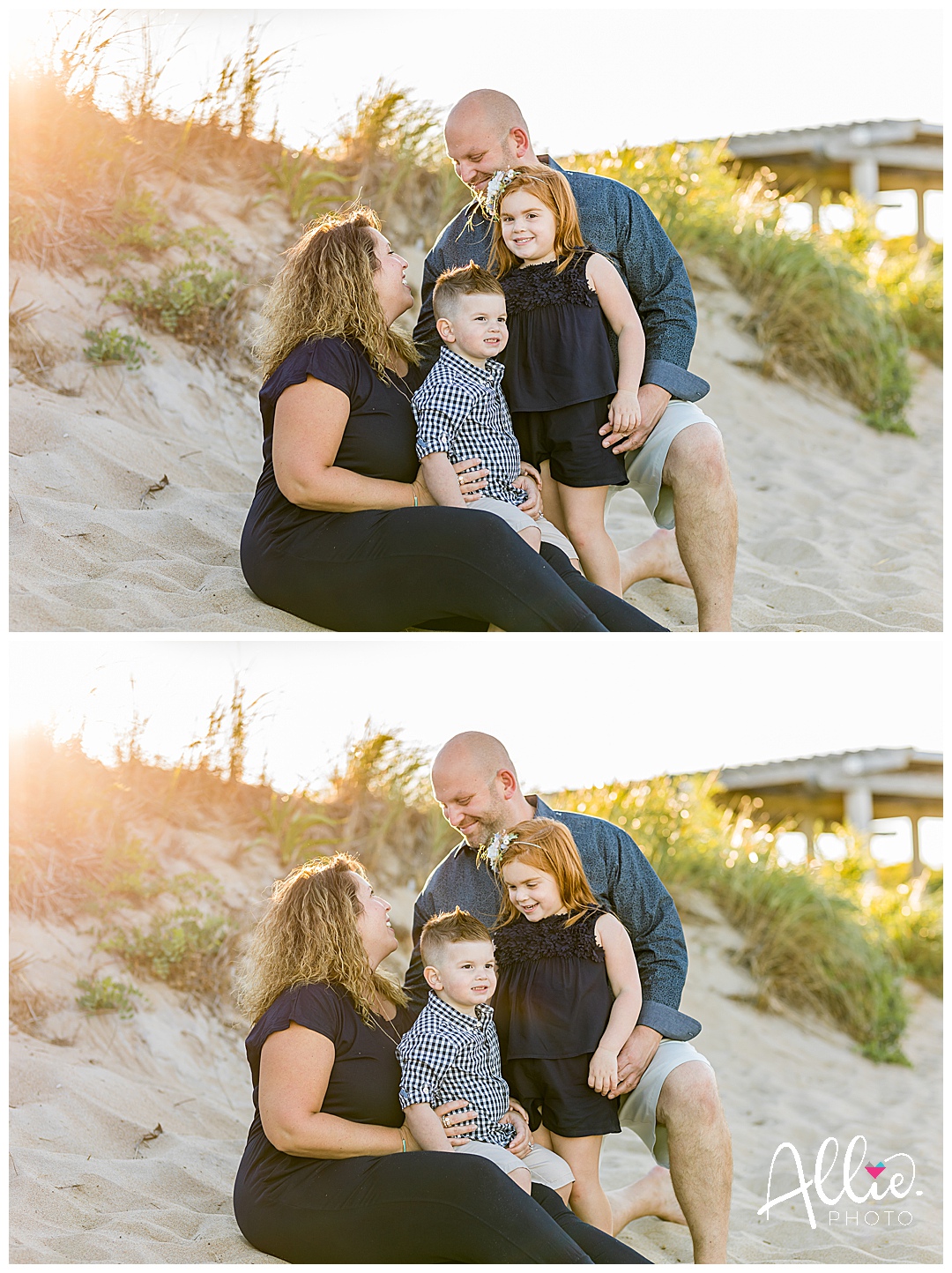 golden hour family photos at salisbury beach