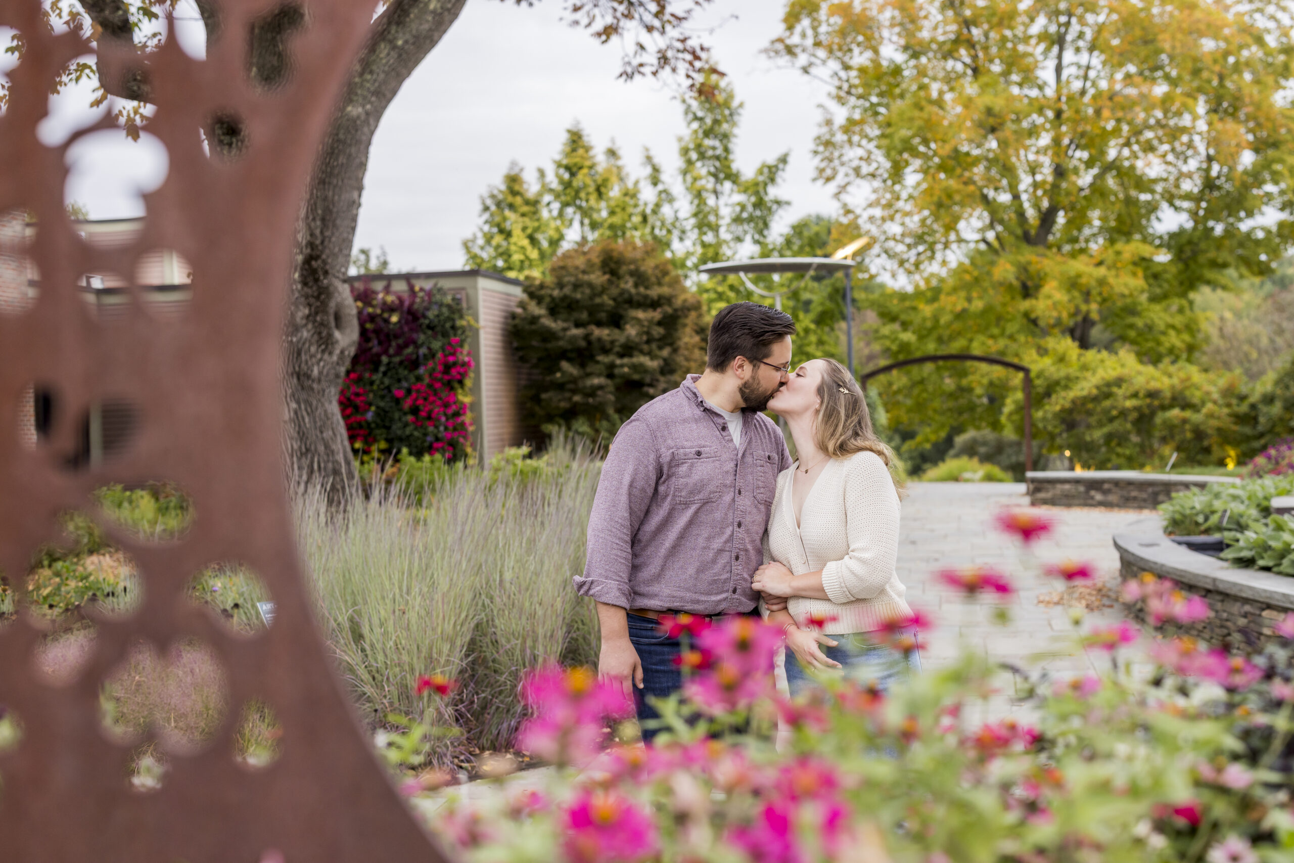 garden engagement photos Boston Area